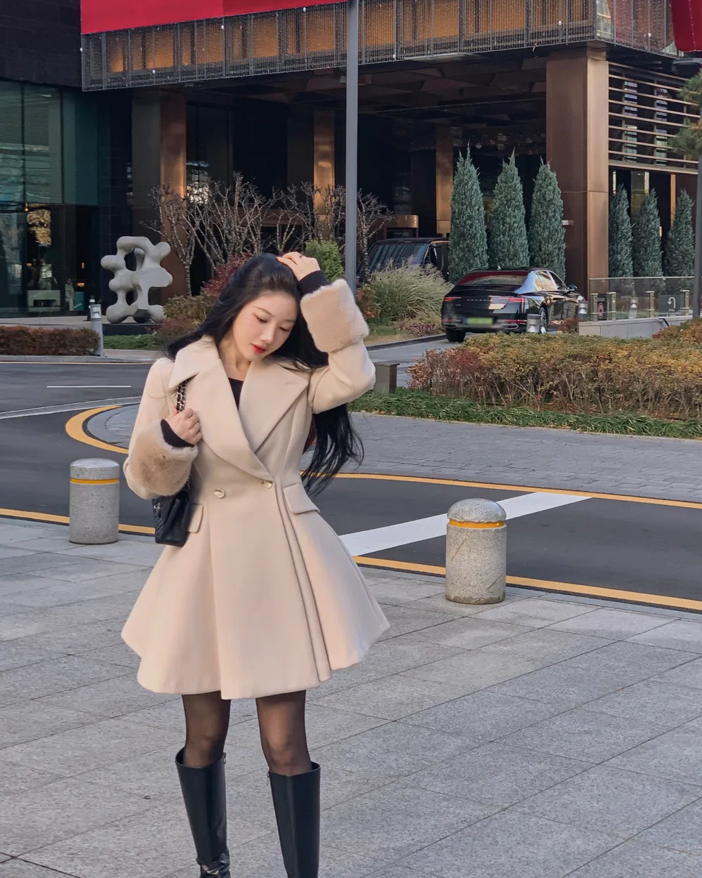 코트 모델 착용 이미지-S1L96