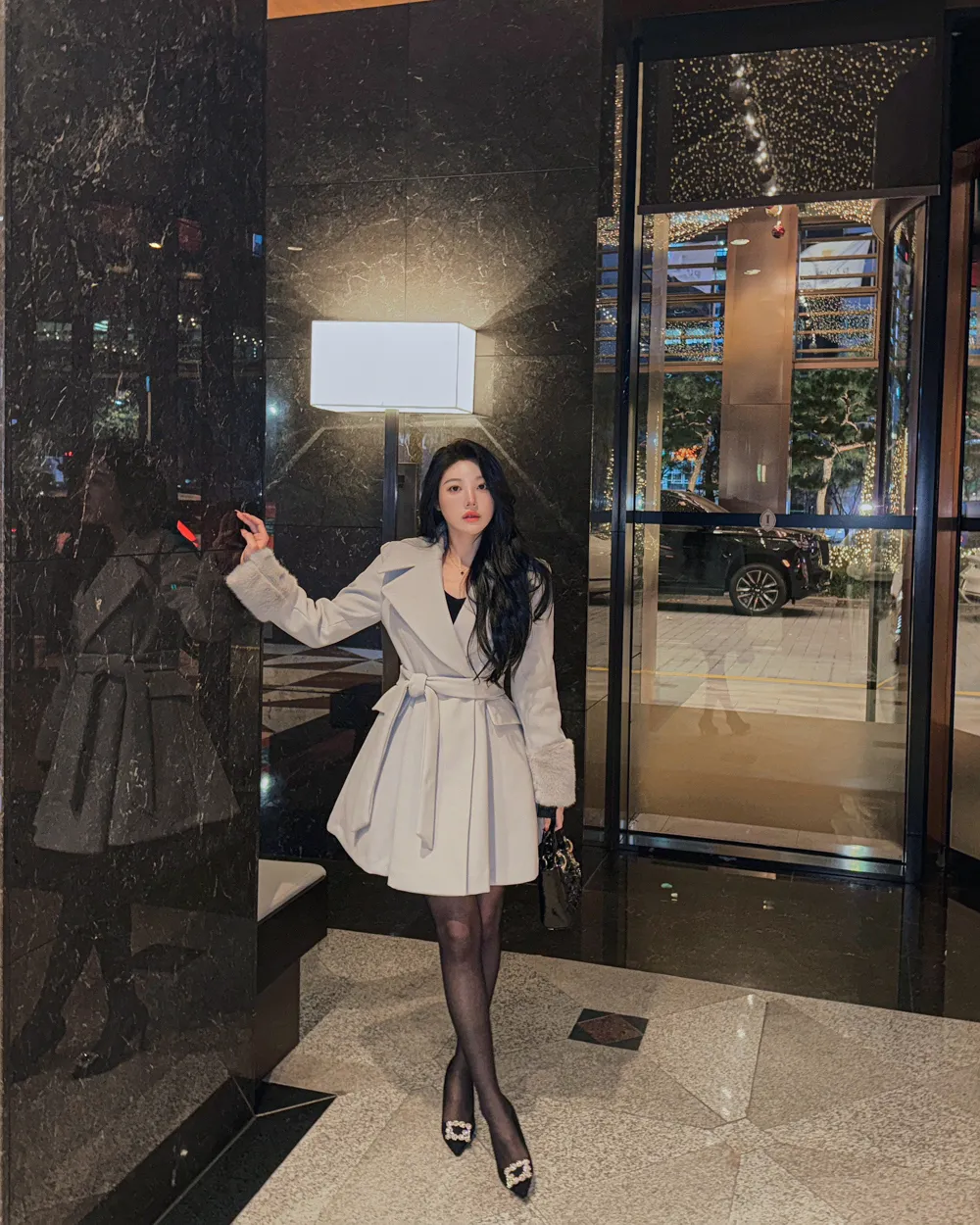 코트 모델 착용 이미지-S1L77