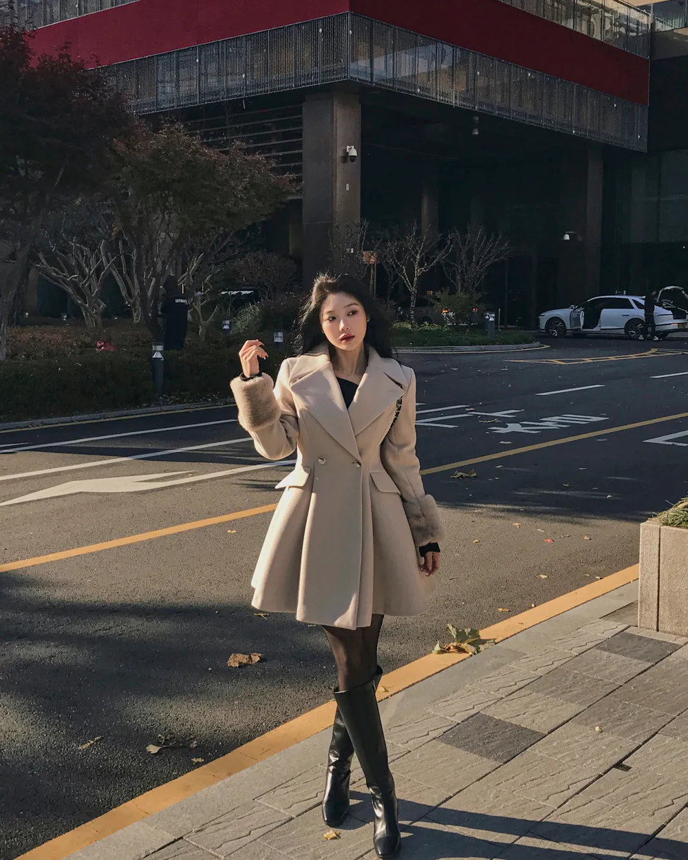 코트 모델 착용 이미지-S1L131