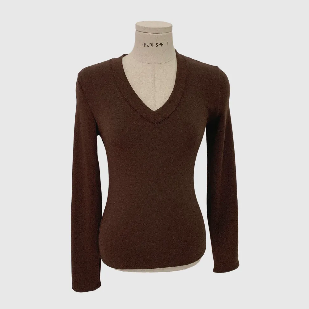 긴팔 티셔츠 브라운 색상 이미지-S1L57