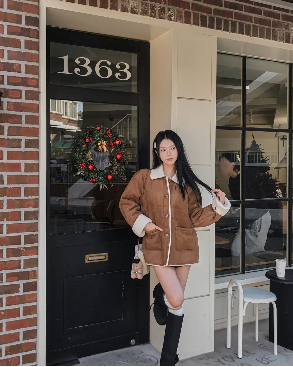 코트 모델 착용 이미지-S1L78