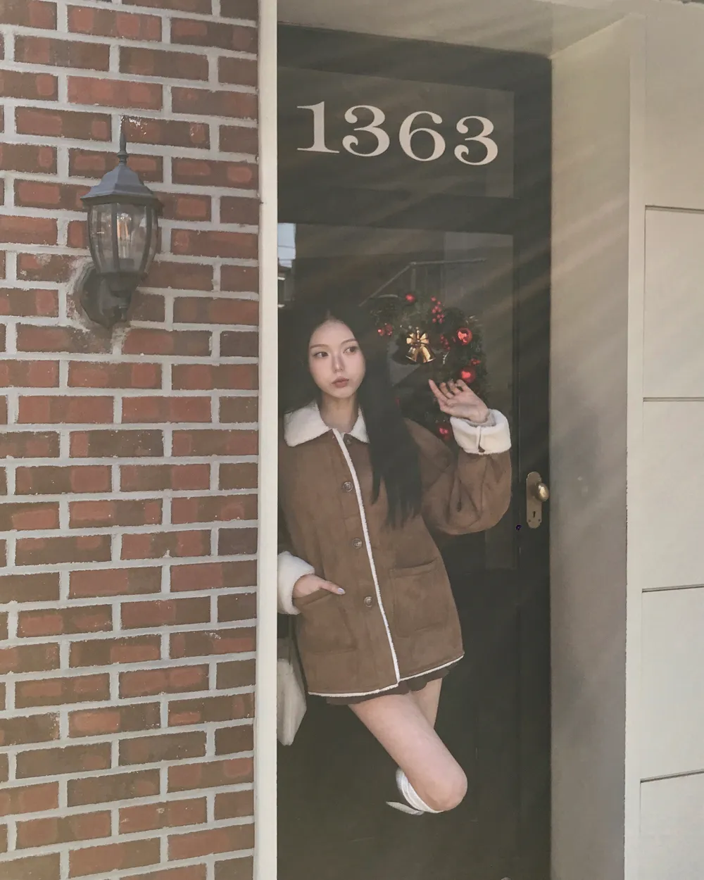 코트 모델 착용 이미지-S1L76