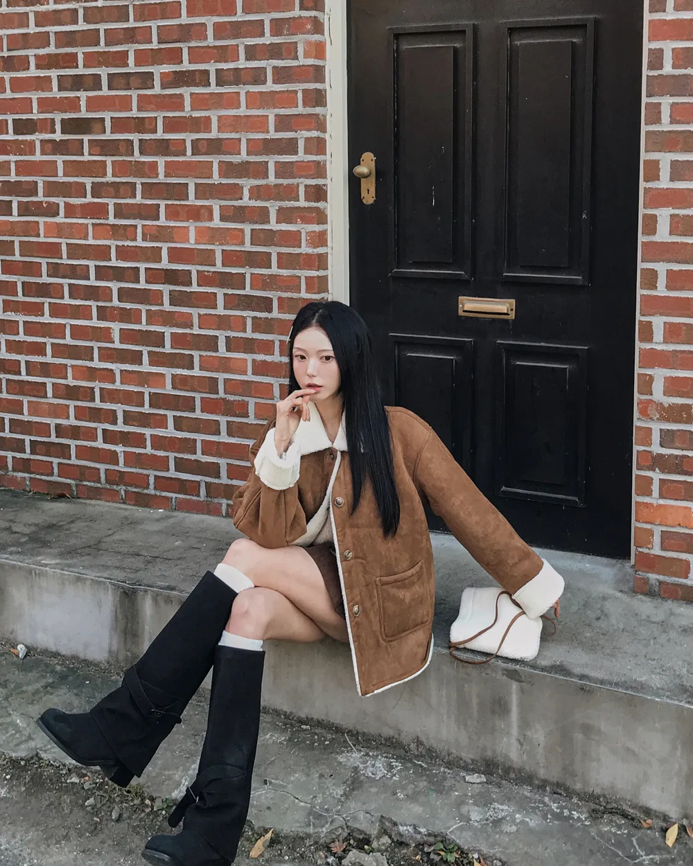 코트 모델 착용 이미지-S1L100