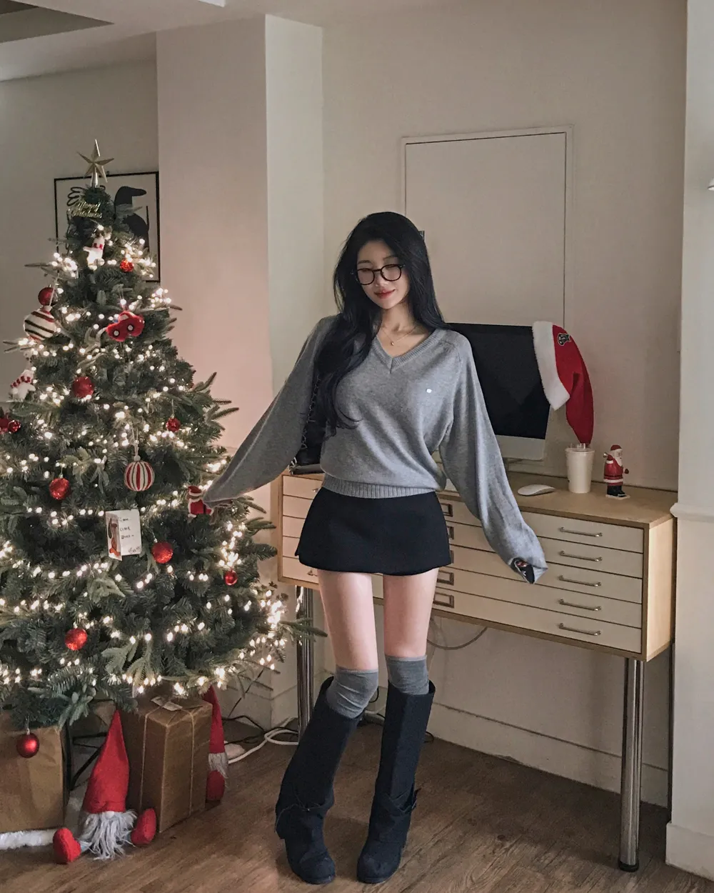 코트 모델 착용 이미지-S1L128