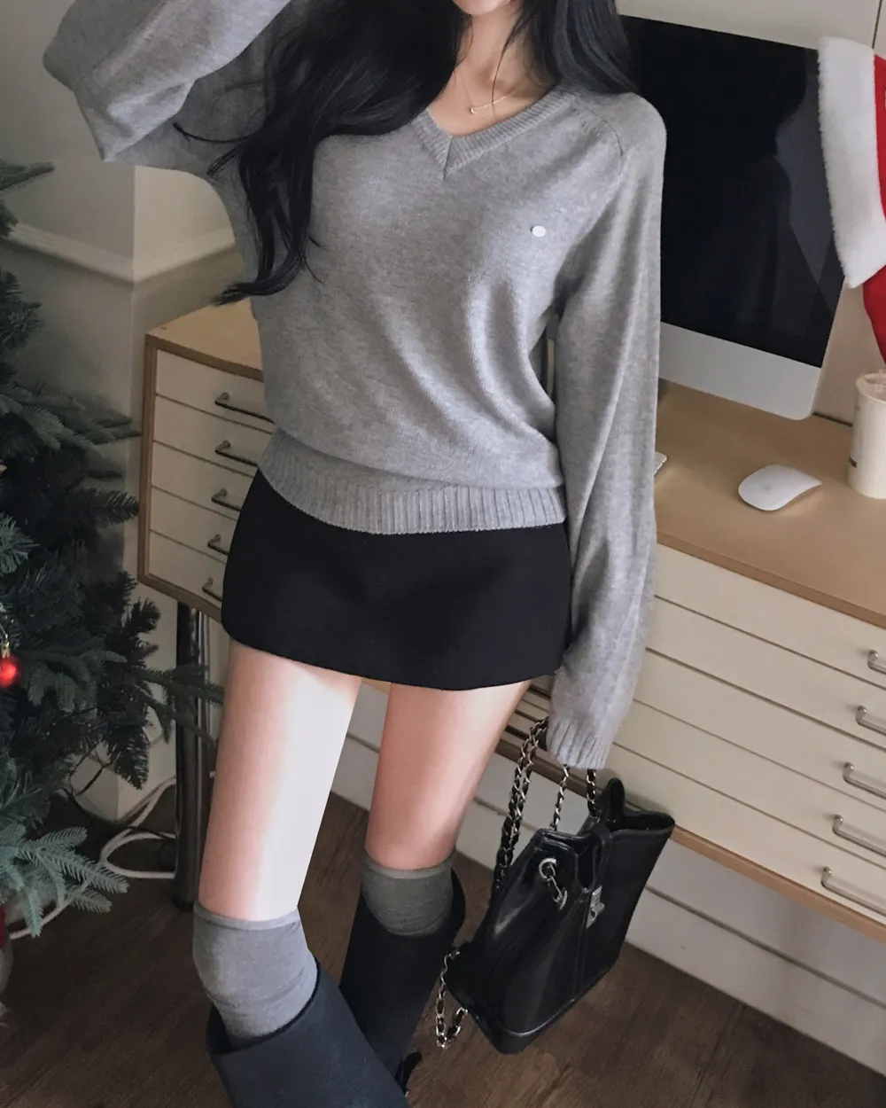 코트 모델 착용 이미지-S1L127