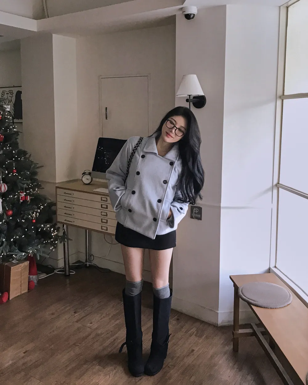 코트 모델 착용 이미지-S1L104