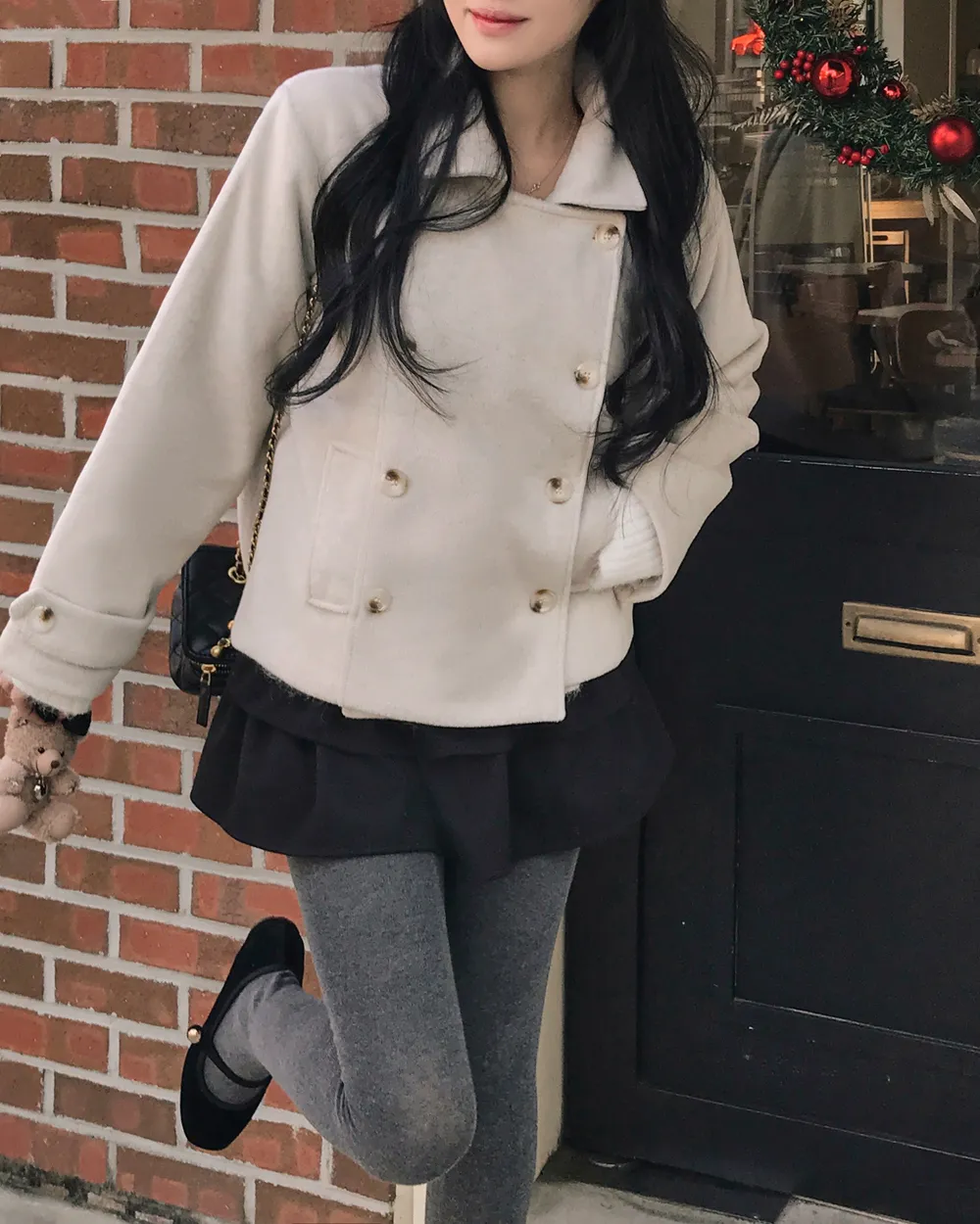 코트 모델 착용 이미지-S1L49