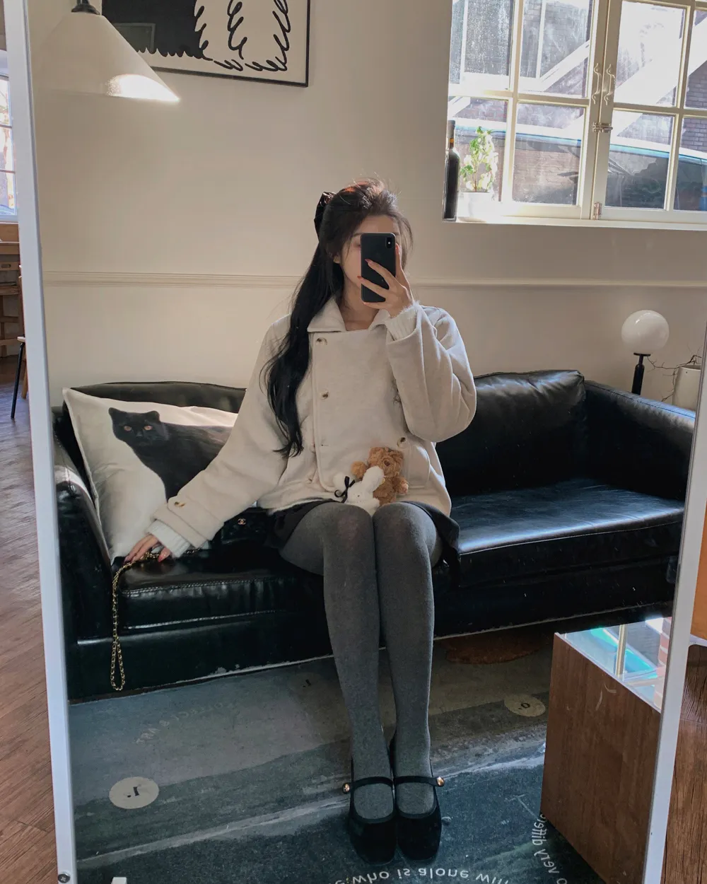 코트 모델 착용 이미지-S1L77