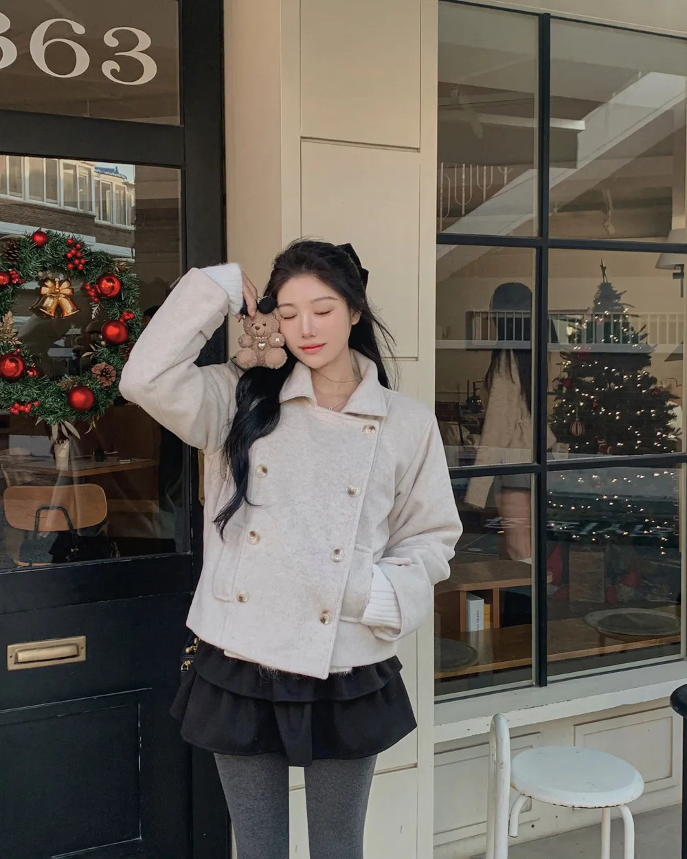 코트 모델 착용 이미지-S1L44