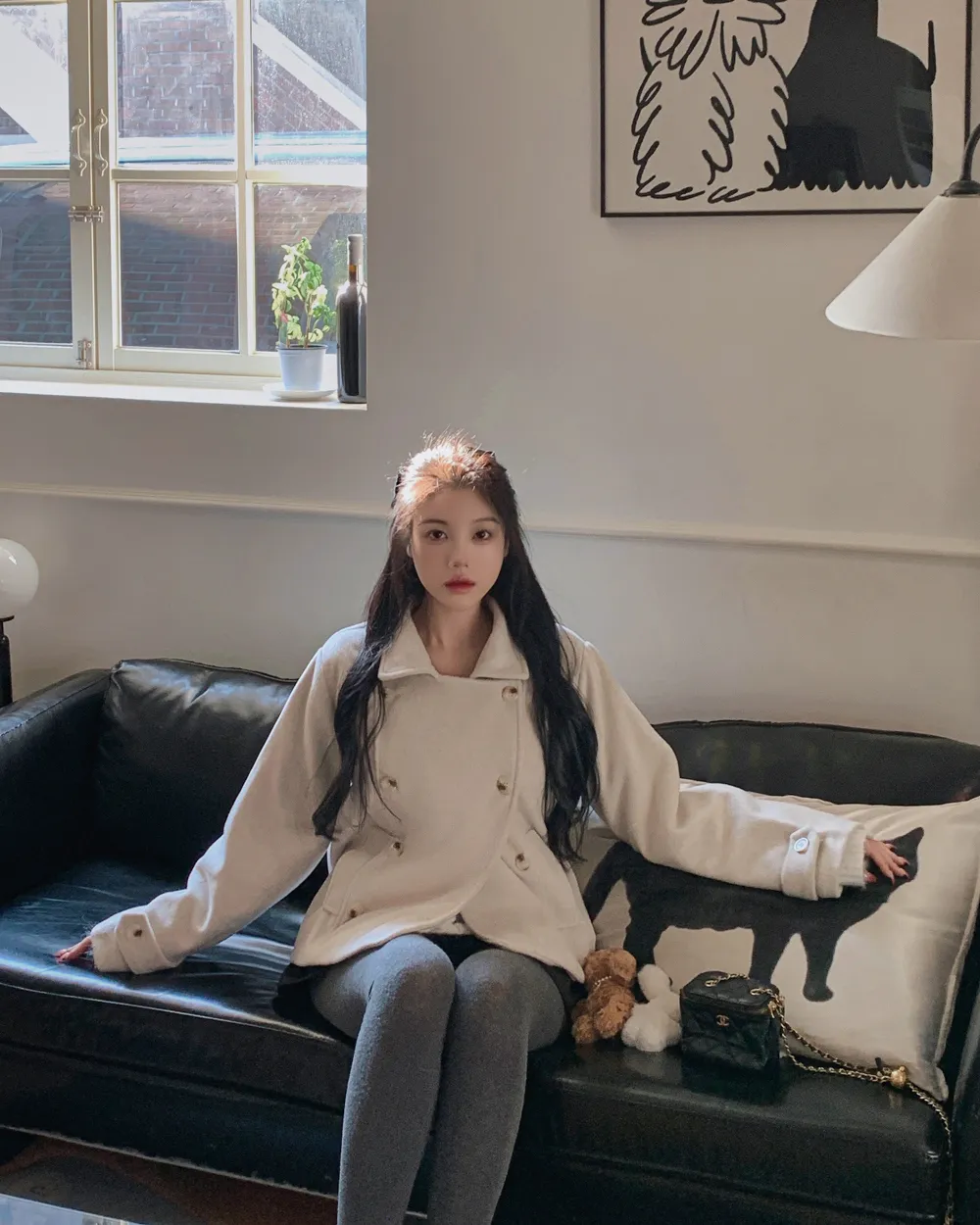 코트 모델 착용 이미지-S1L65