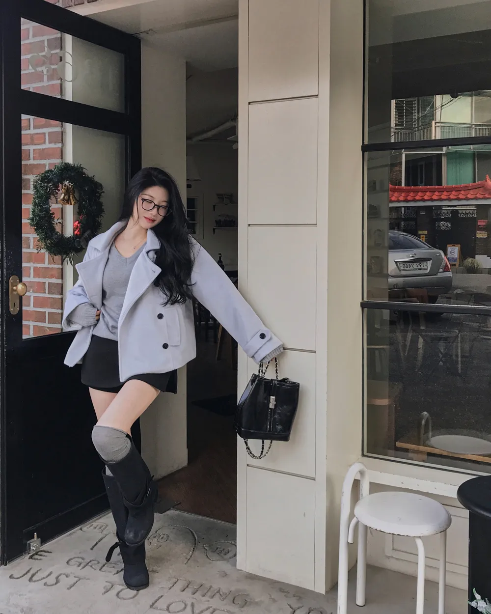 코트 모델 착용 이미지-S1L88