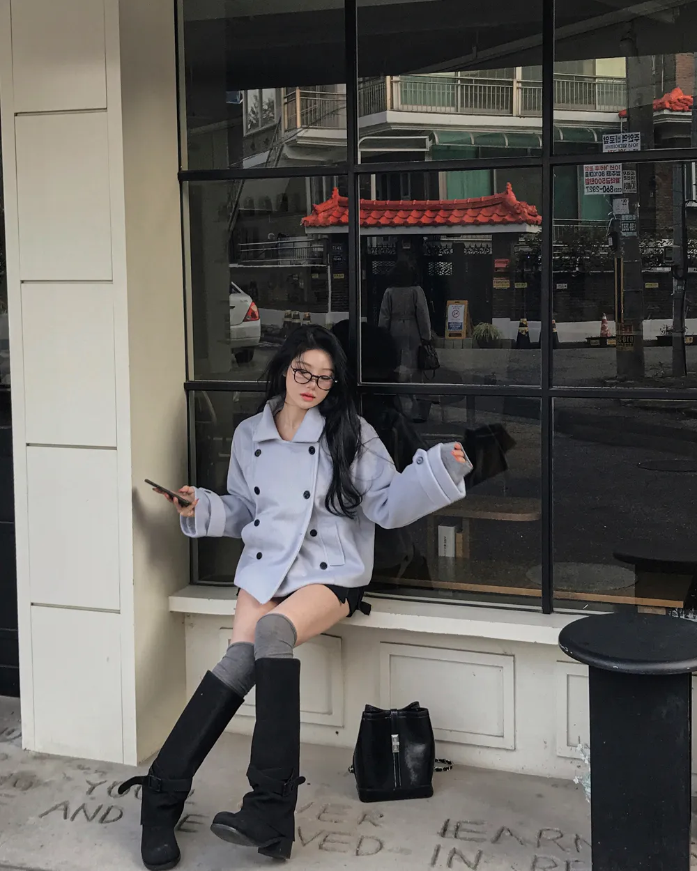 코트 모델 착용 이미지-S1L110