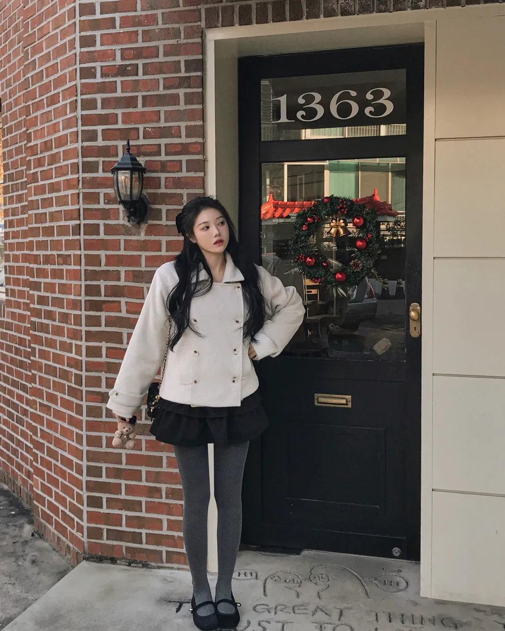 코트 모델 착용 이미지-S1L82