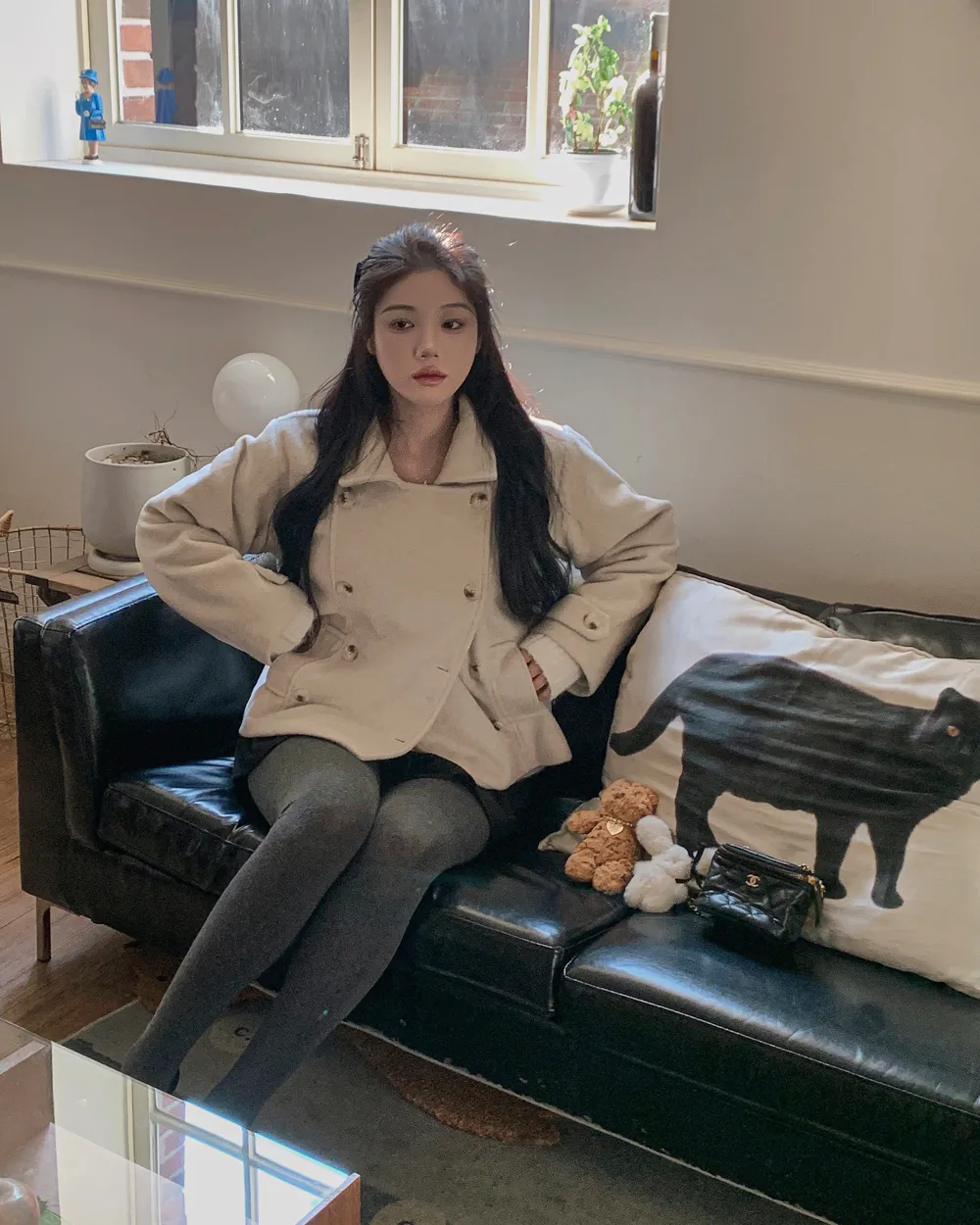 코트 모델 착용 이미지-S1L48