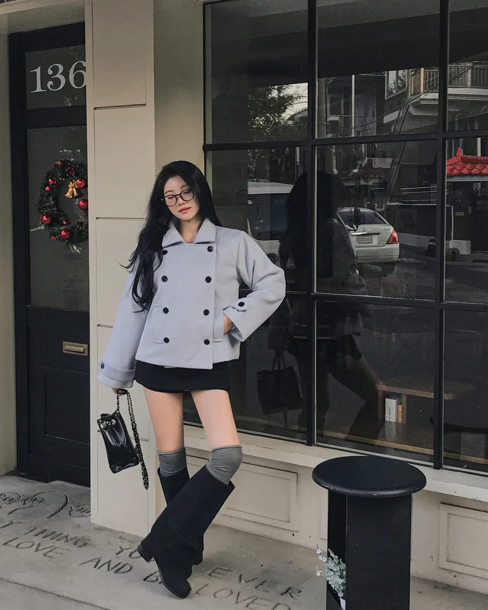 코트 모델 착용 이미지-S1L115