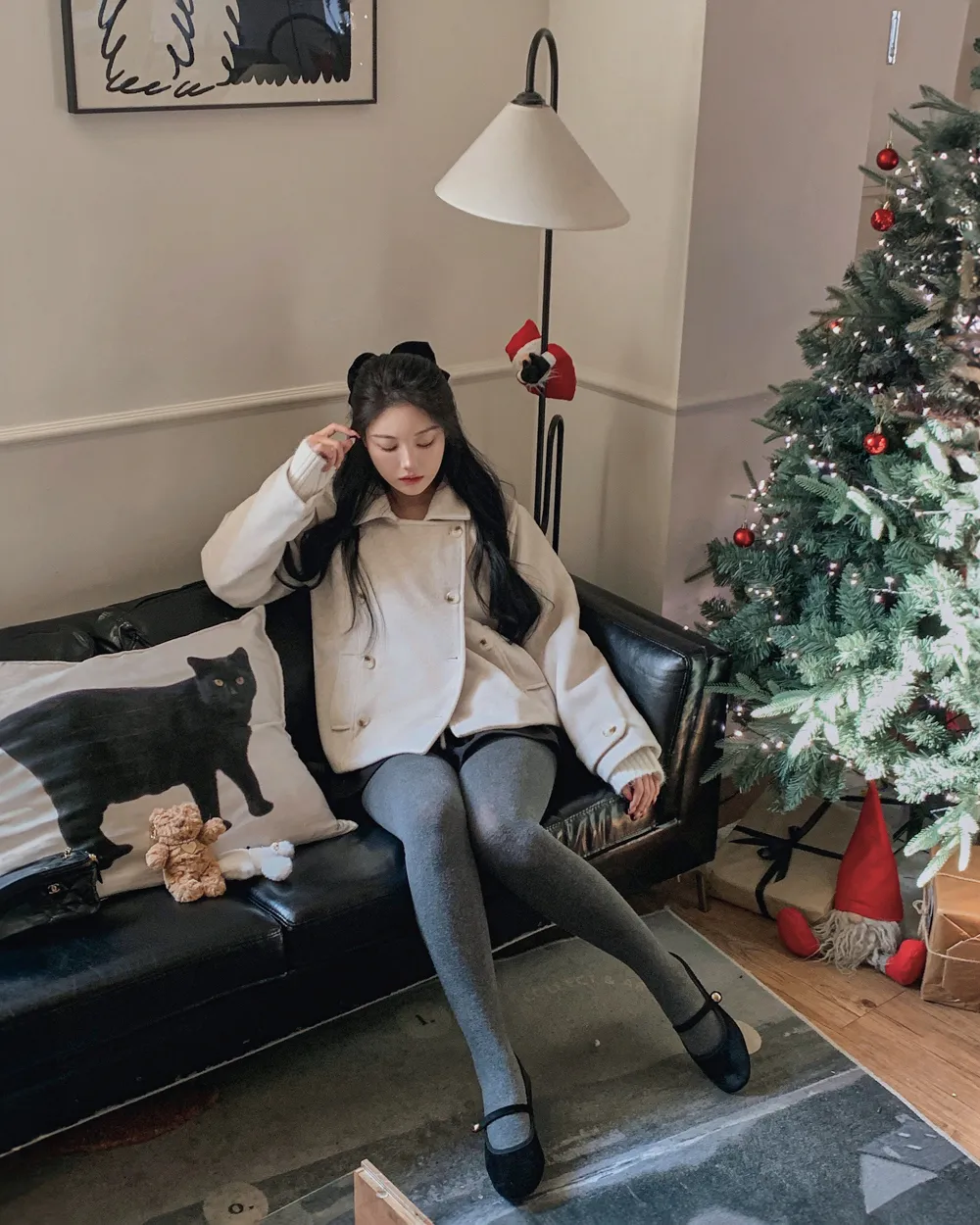 코트 모델 착용 이미지-S1L69