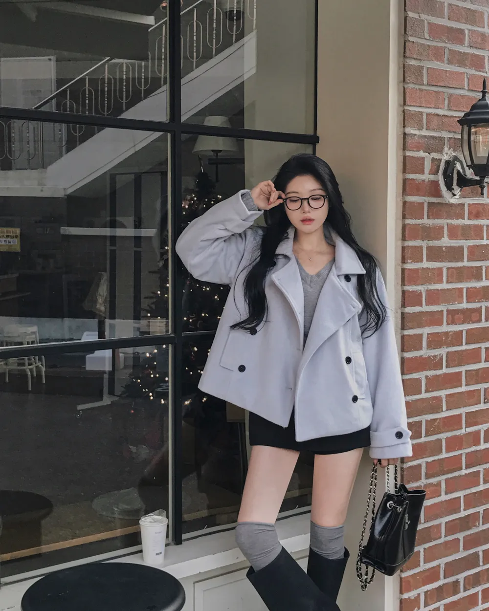 코트 모델 착용 이미지-S1L85