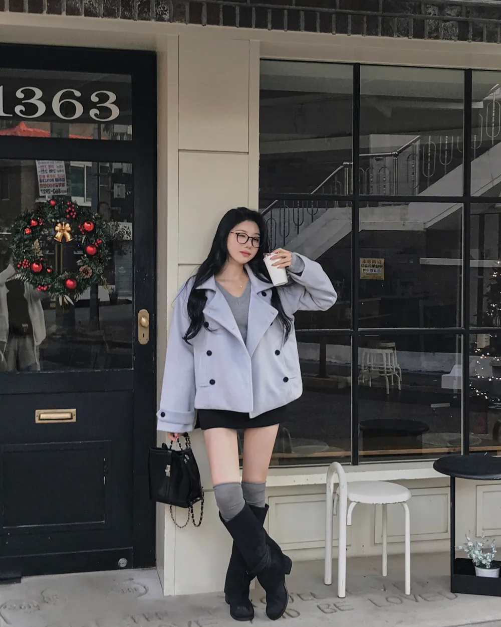 코트 모델 착용 이미지-S1L92