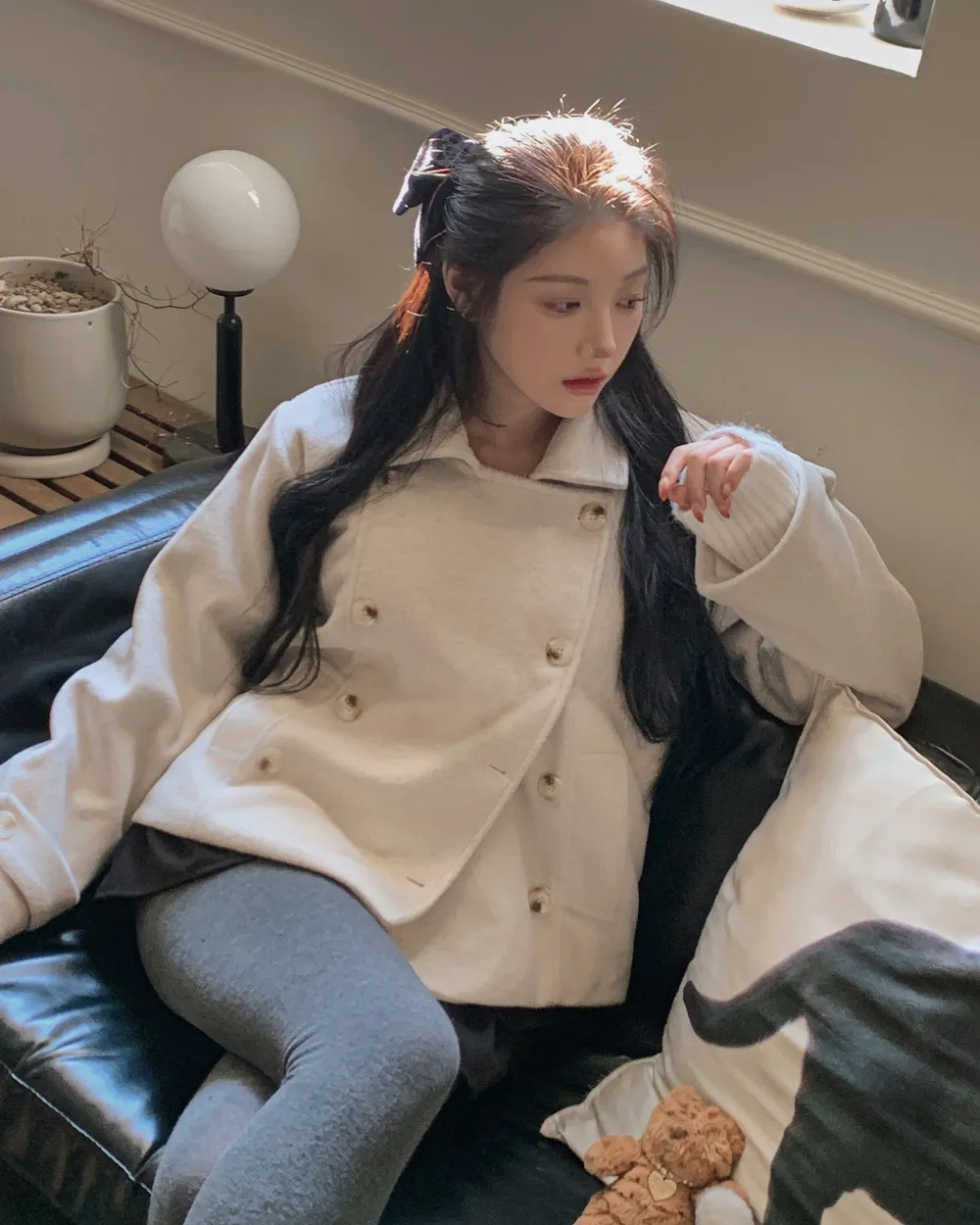 코트 모델 착용 이미지-S1L46