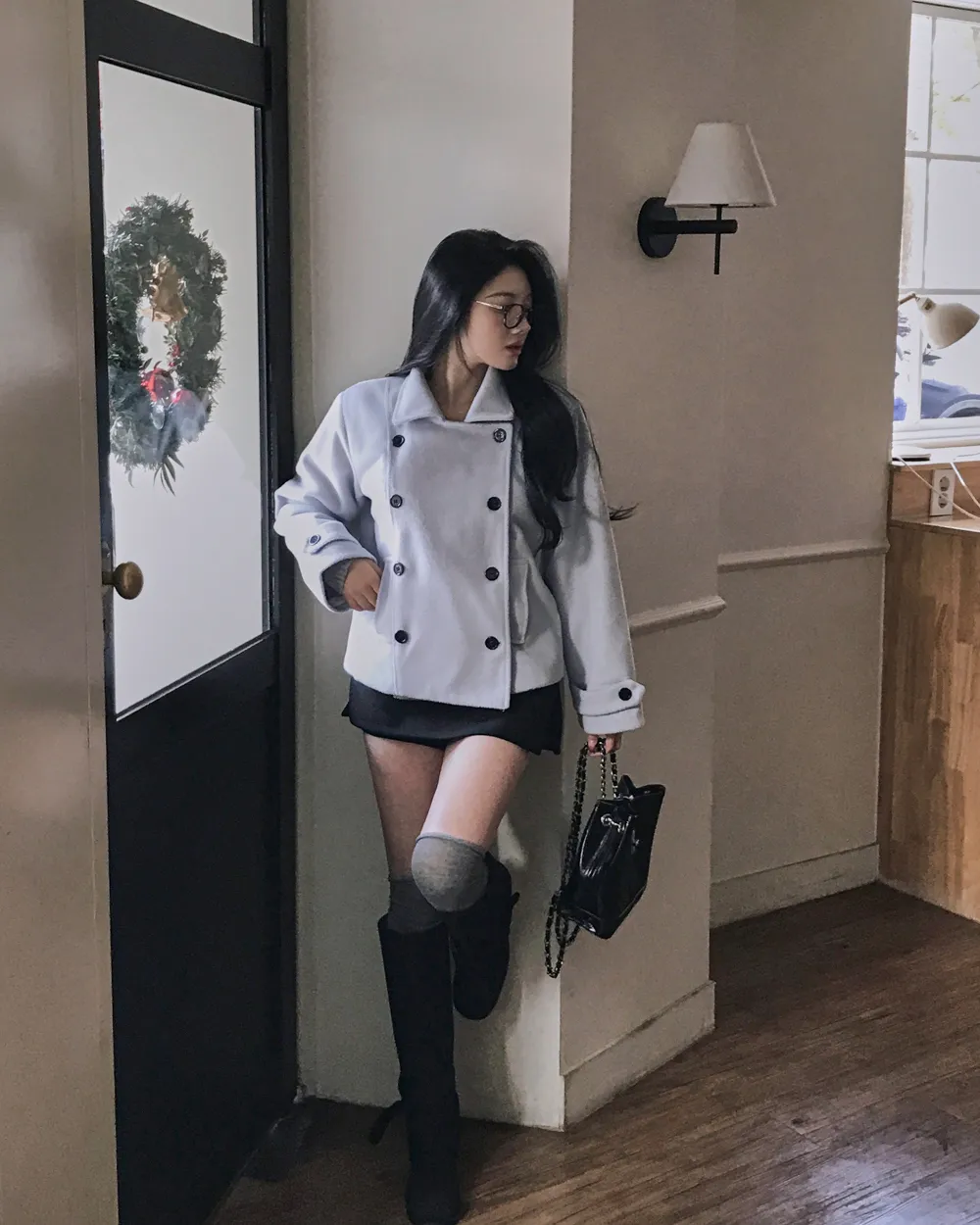 코트 모델 착용 이미지-S1L103