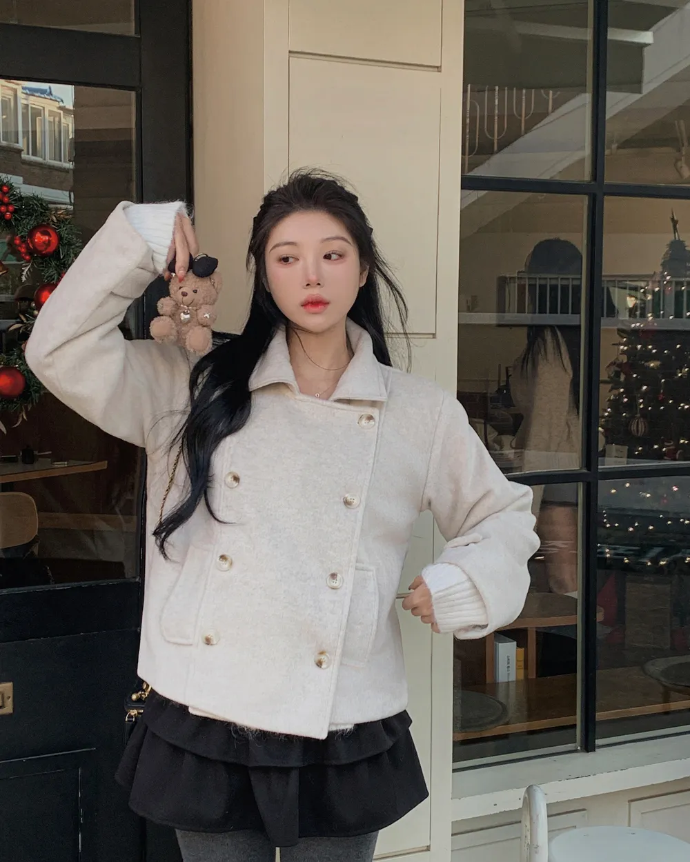 코트 모델 착용 이미지-S1L45