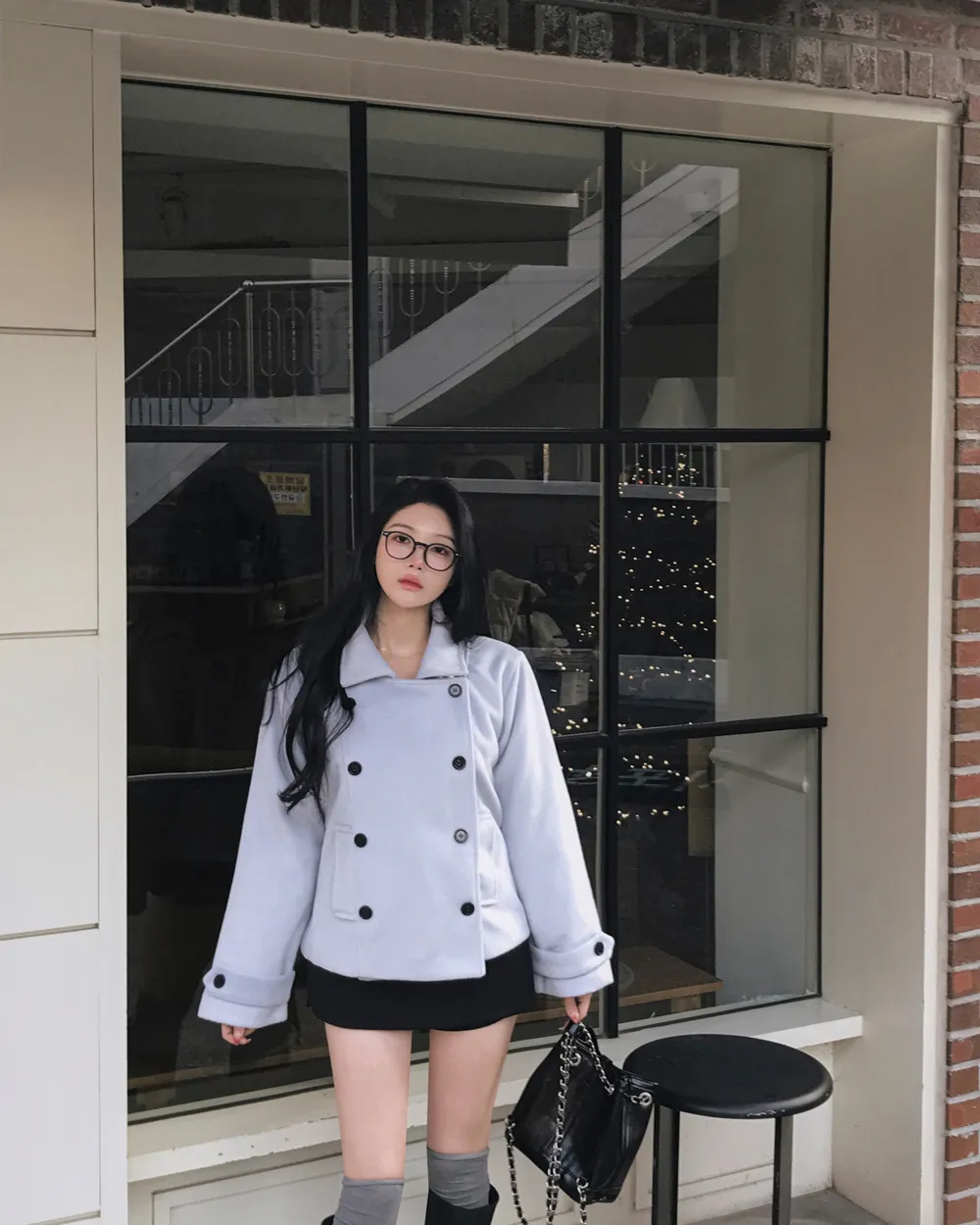 코트 모델 착용 이미지-S1L107