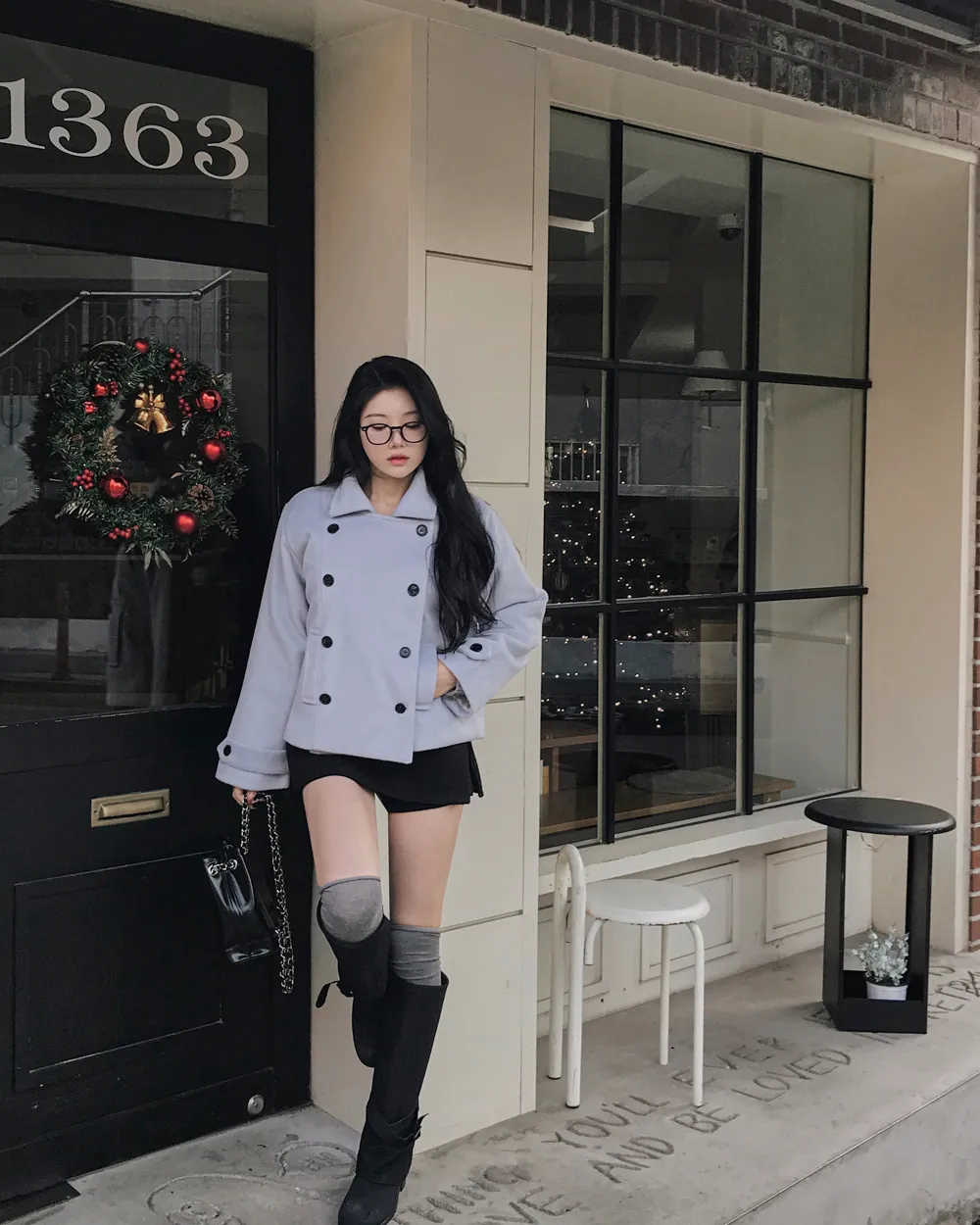 코트 모델 착용 이미지-S1L105