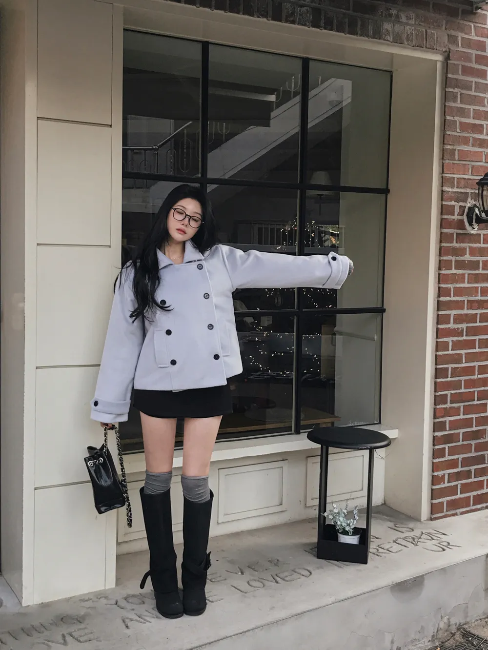 코트 모델 착용 이미지-S1L116