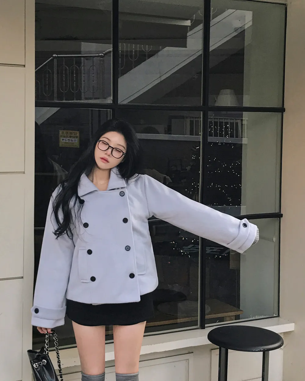 코트 모델 착용 이미지-S1L117