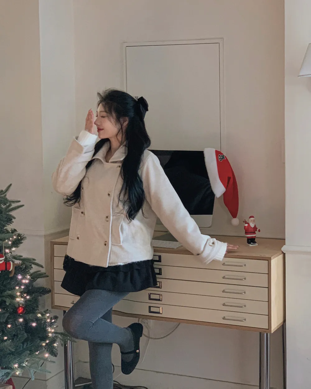 코트 모델 착용 이미지-S1L72