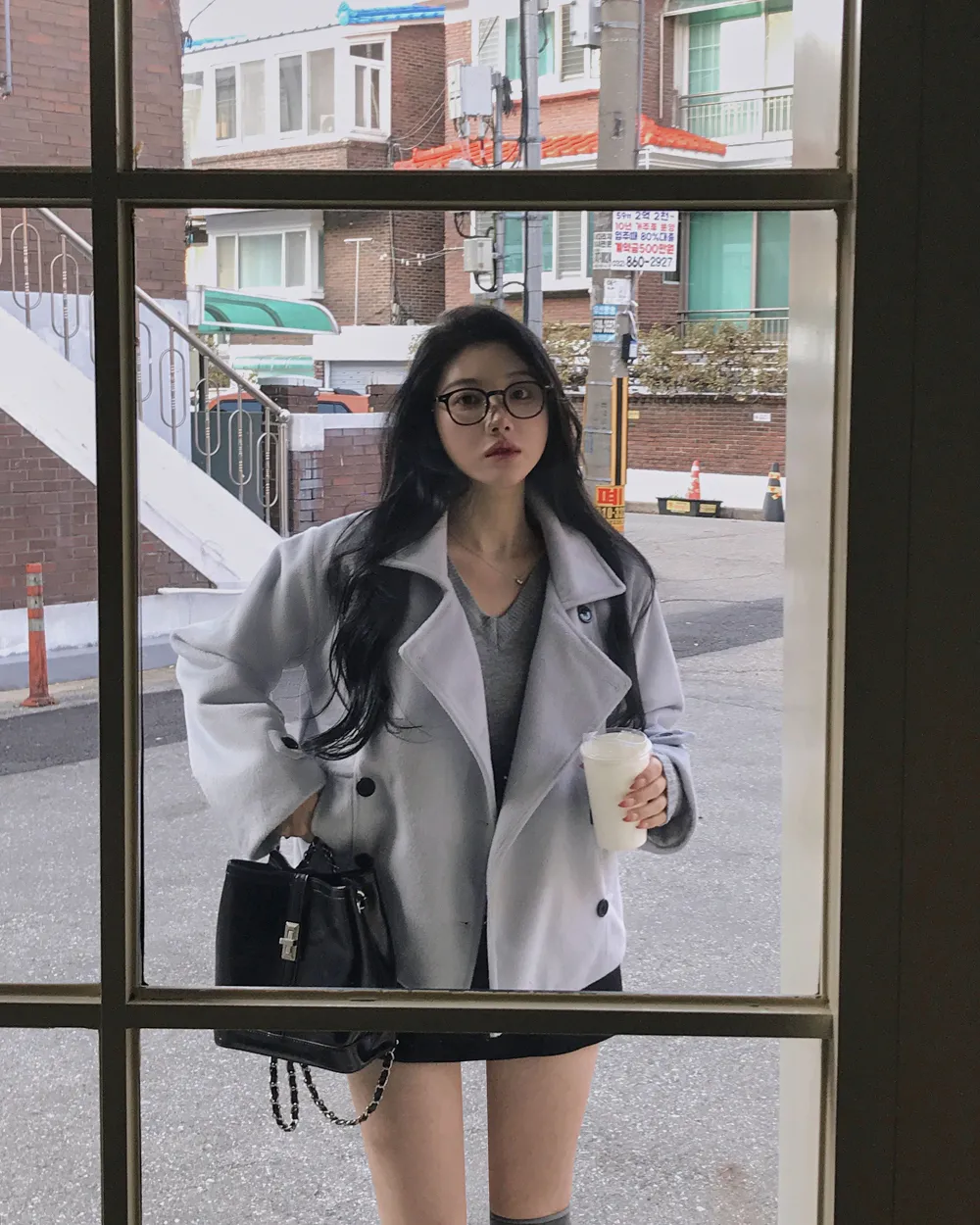 코트 모델 착용 이미지-S1L94