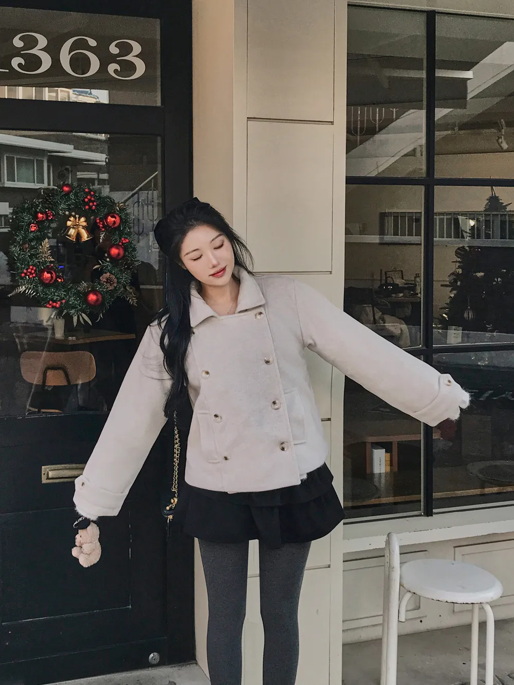 코트 모델 착용 이미지-S1L78