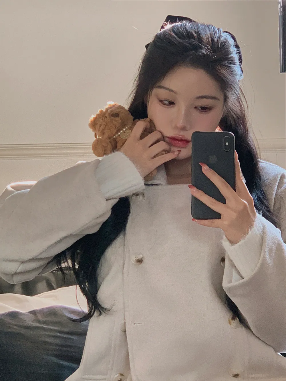 코트 모델 착용 이미지-S1L57