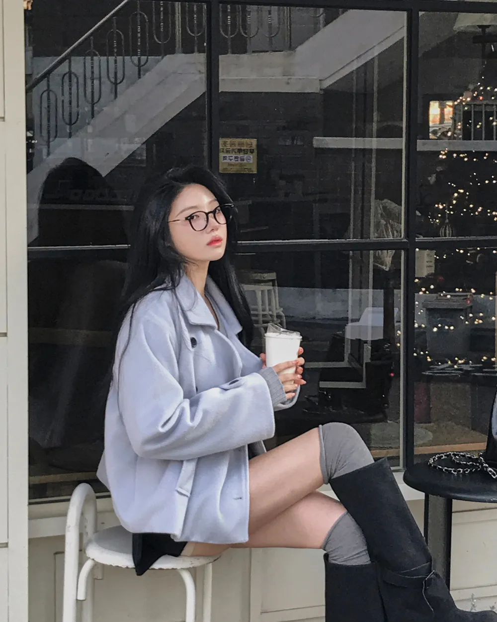 코트 모델 착용 이미지-S1L91