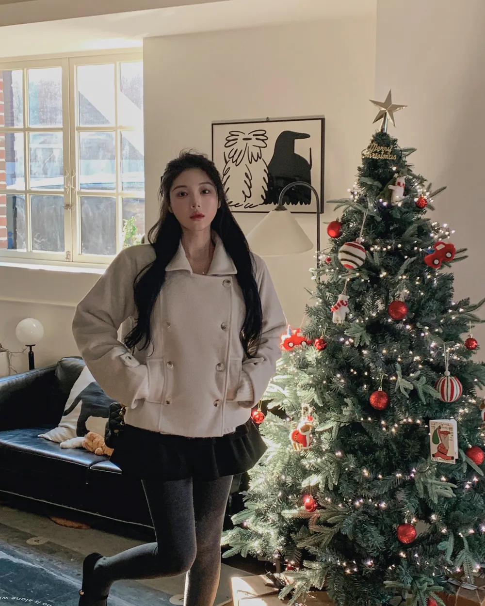 코트 모델 착용 이미지-S1L71