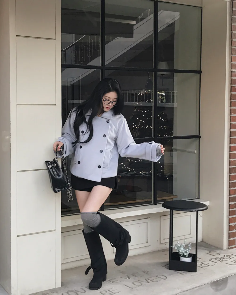 코트 모델 착용 이미지-S1L118