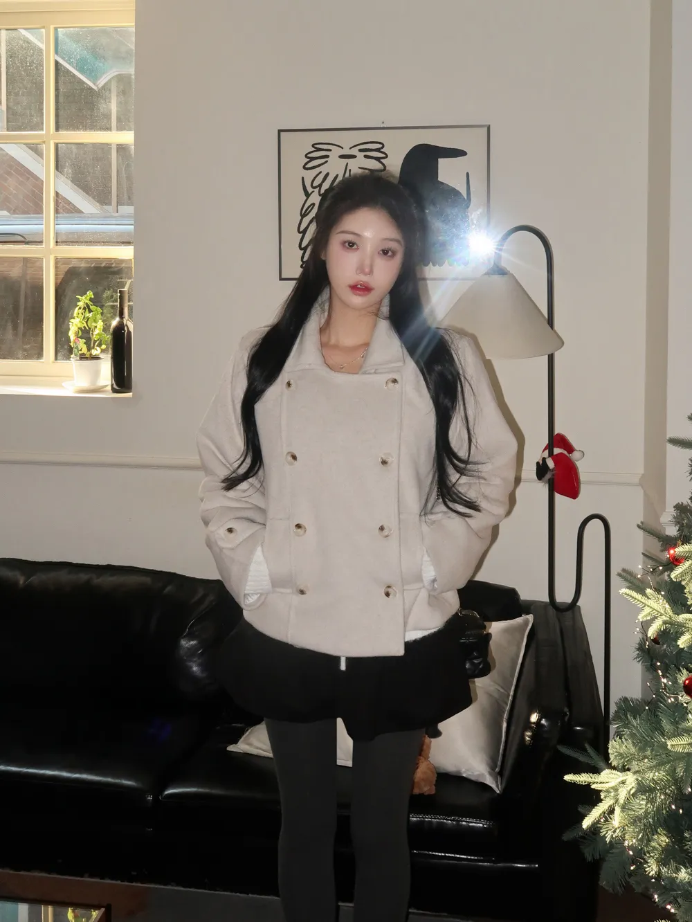 코트 모델 착용 이미지-S1L83