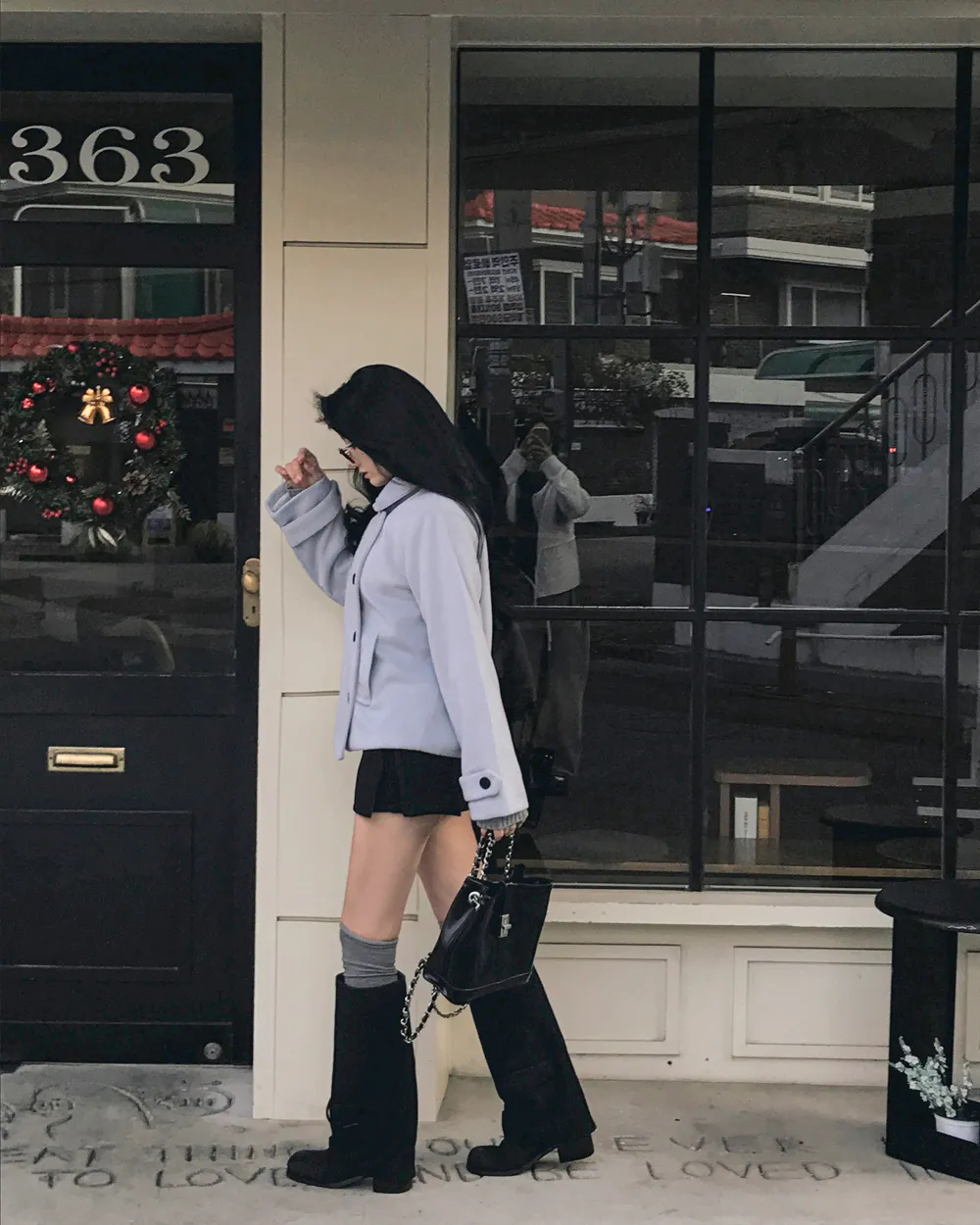 코트 모델 착용 이미지-S1L106