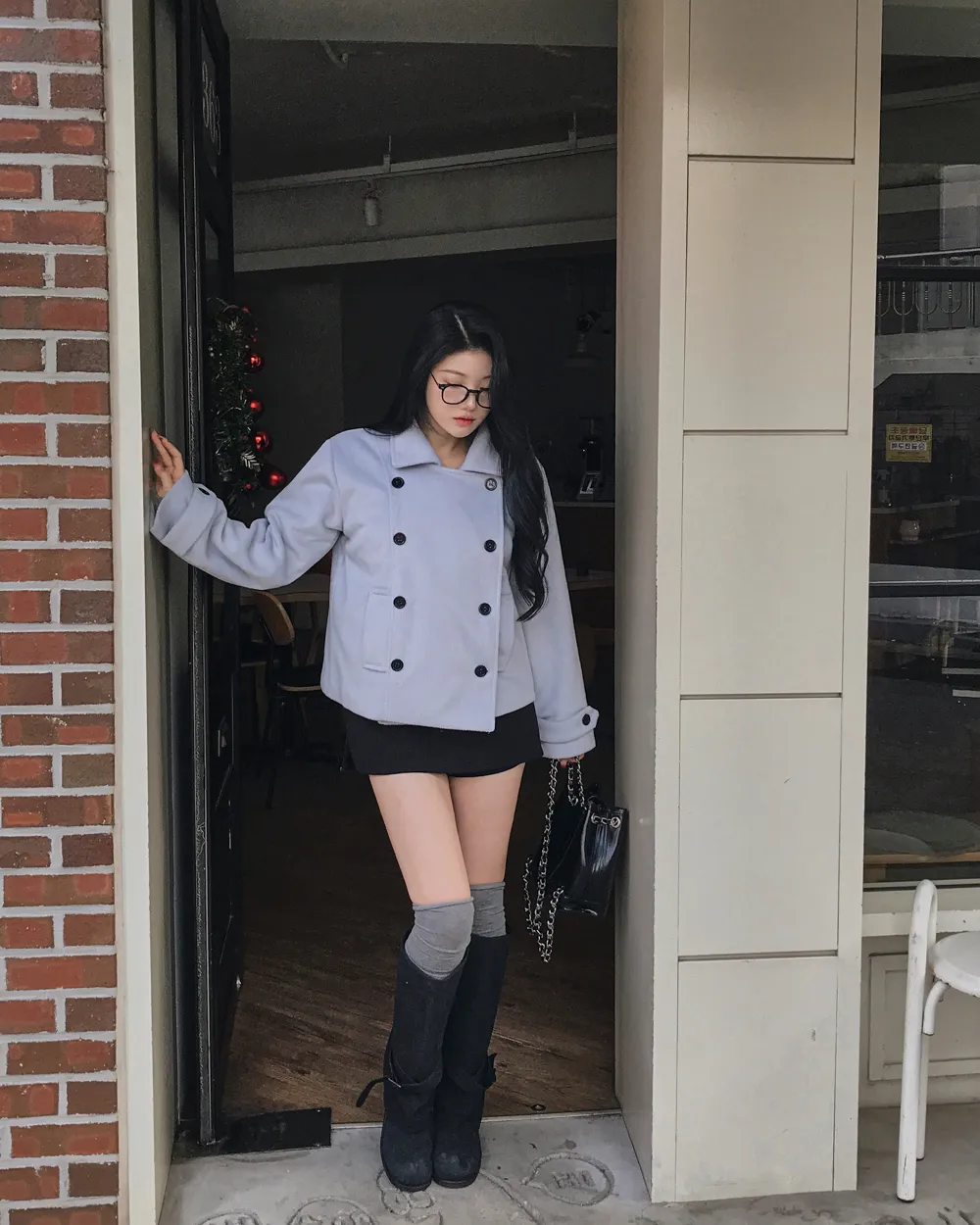 코트 모델 착용 이미지-S1L98