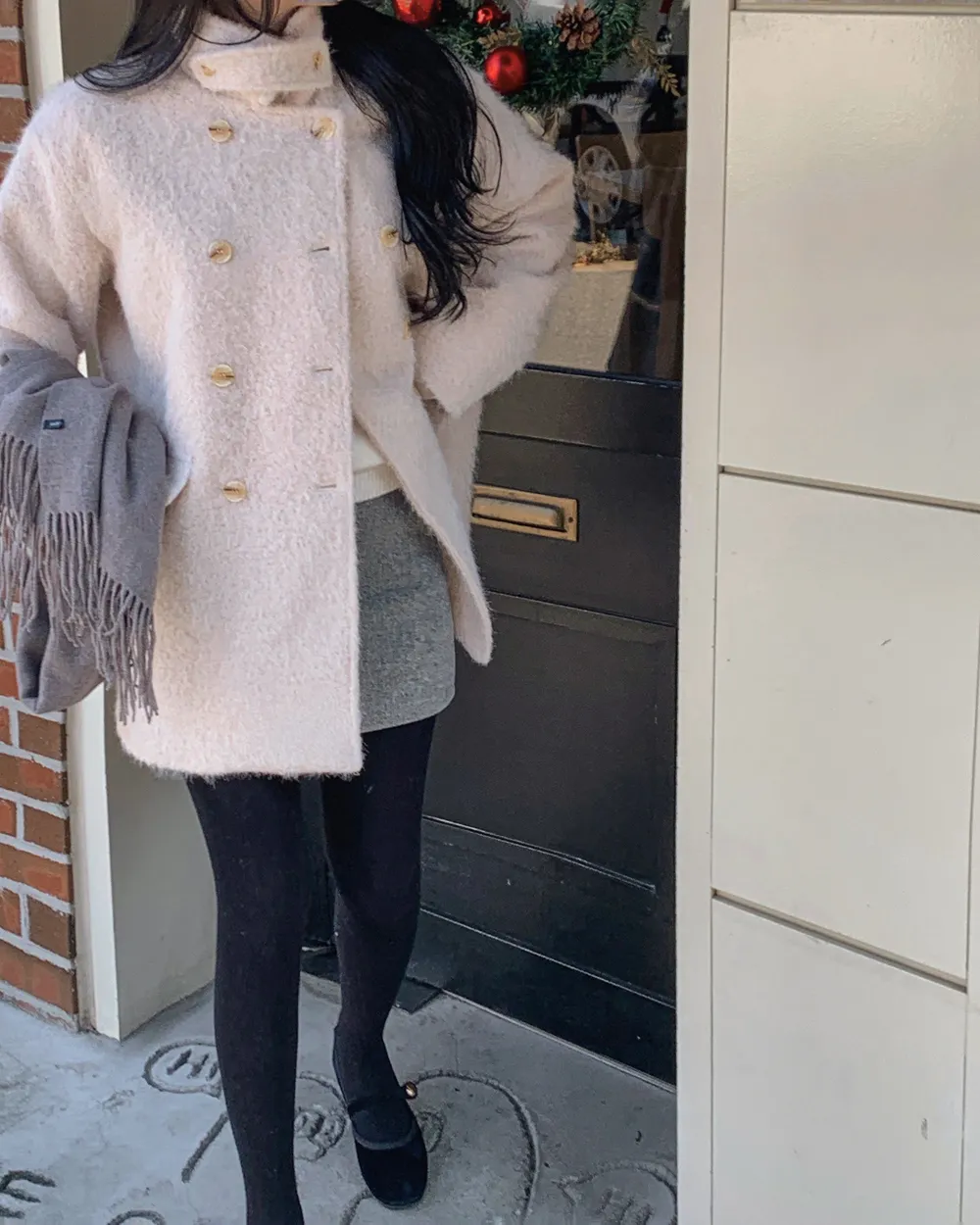 코트 모델 착용 이미지-S1L93