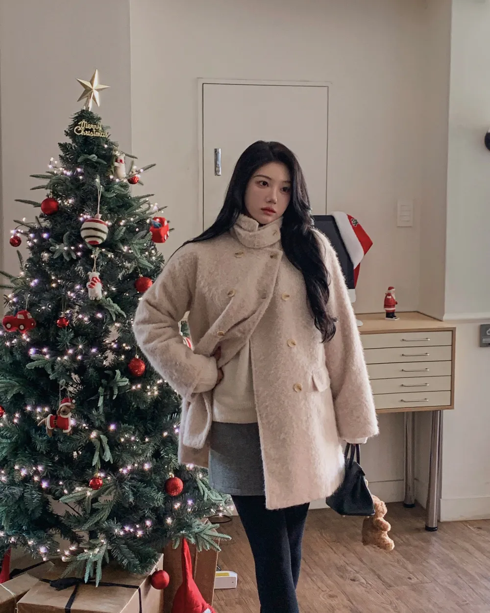 코트 모델 착용 이미지-S1L115