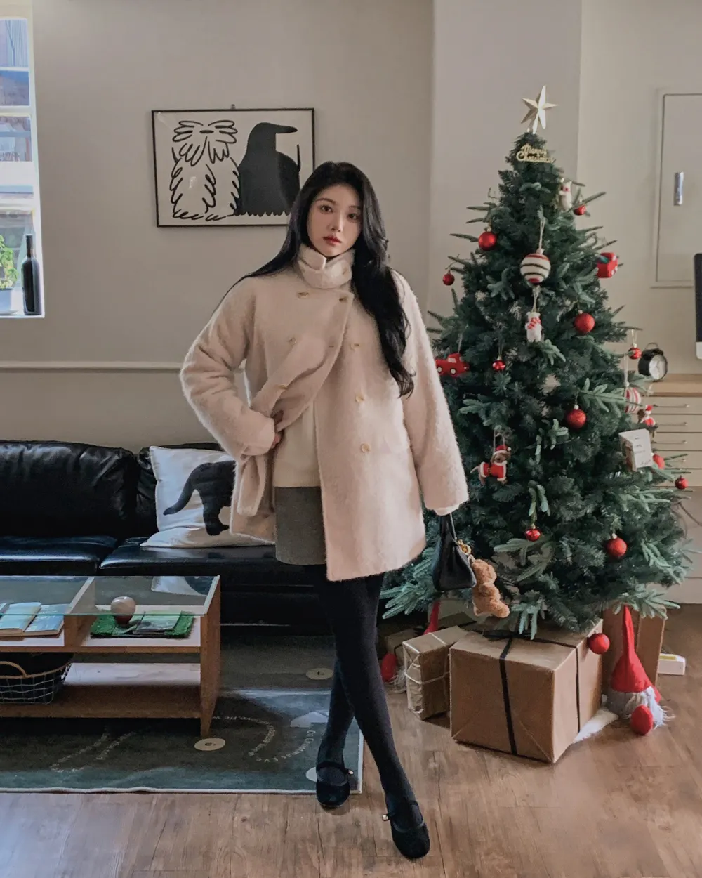 코트 모델 착용 이미지-S1L116