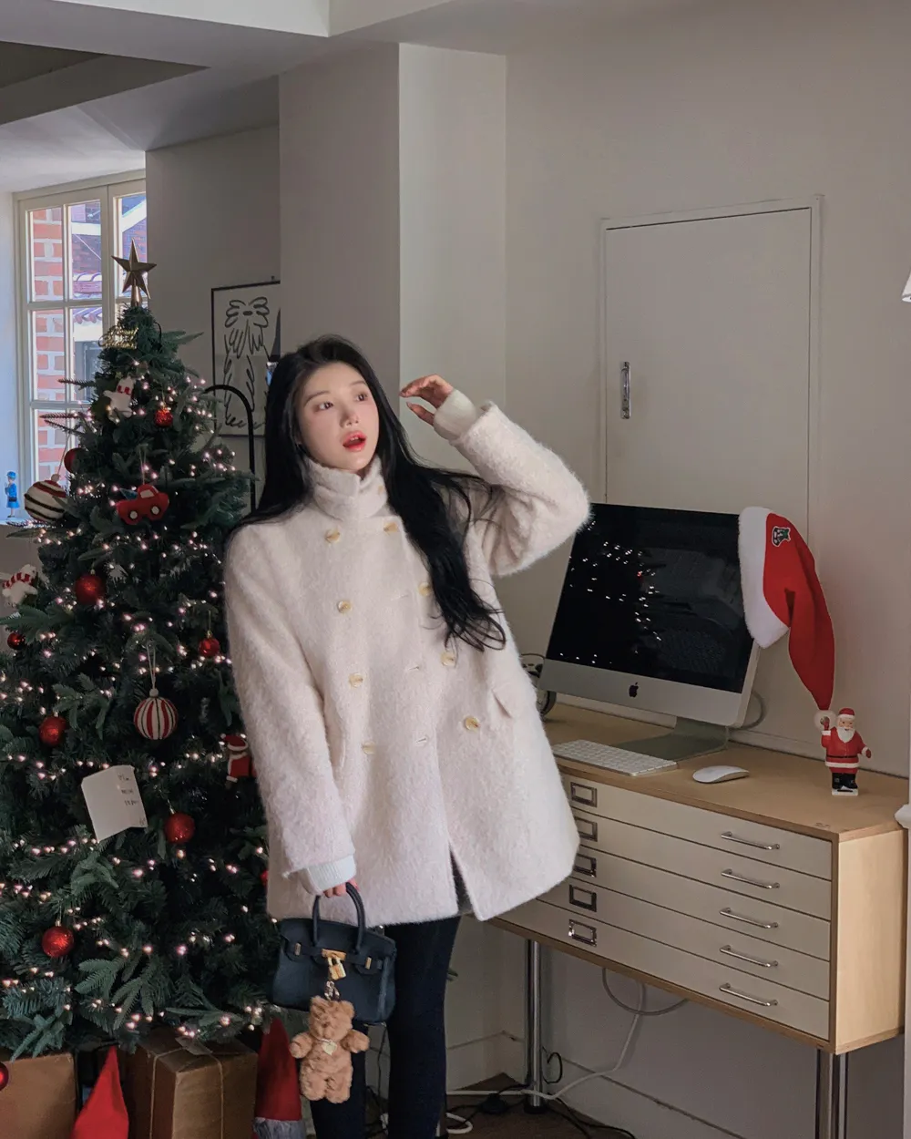 코트 모델 착용 이미지-S1L127