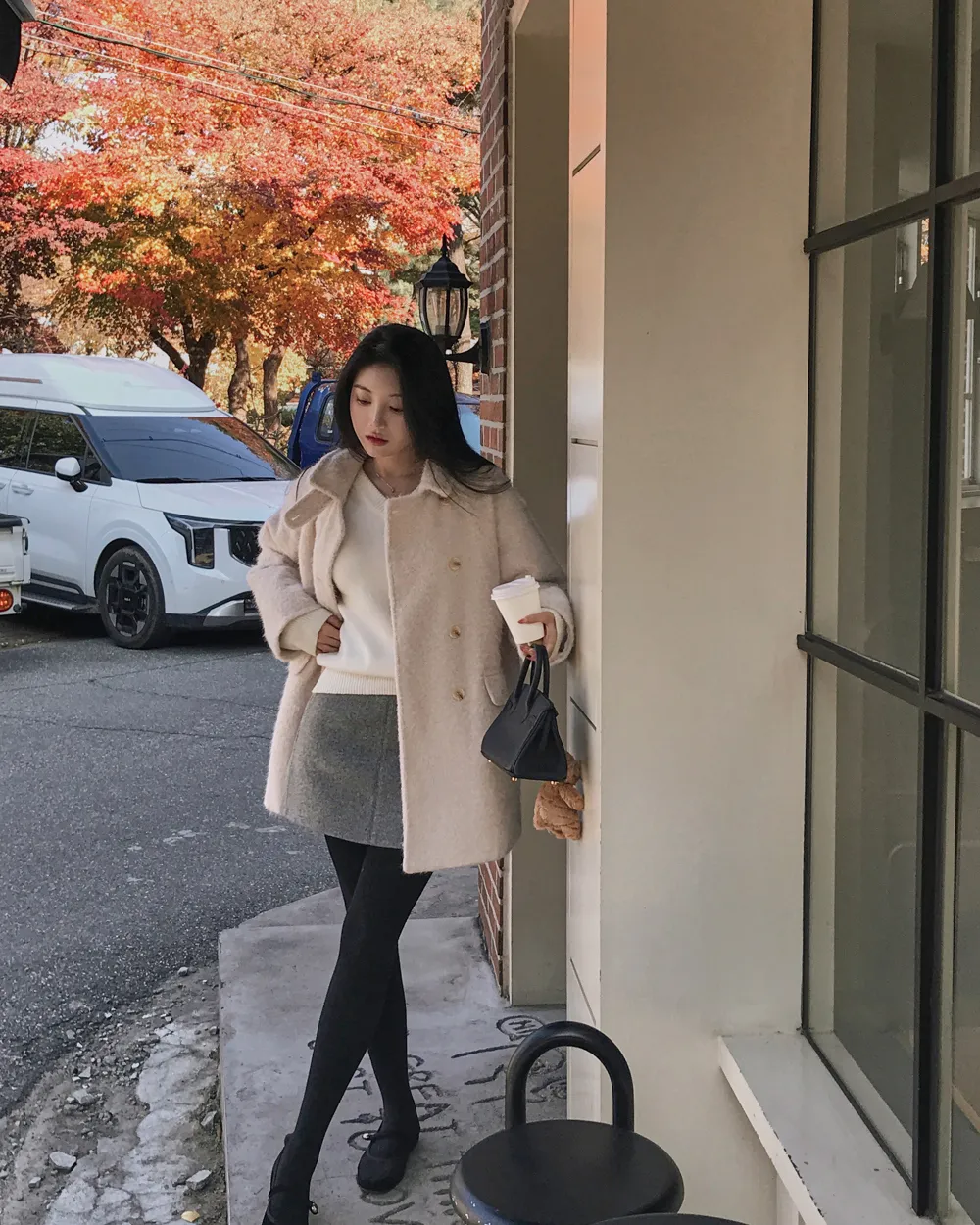 코트 모델 착용 이미지-S1L85