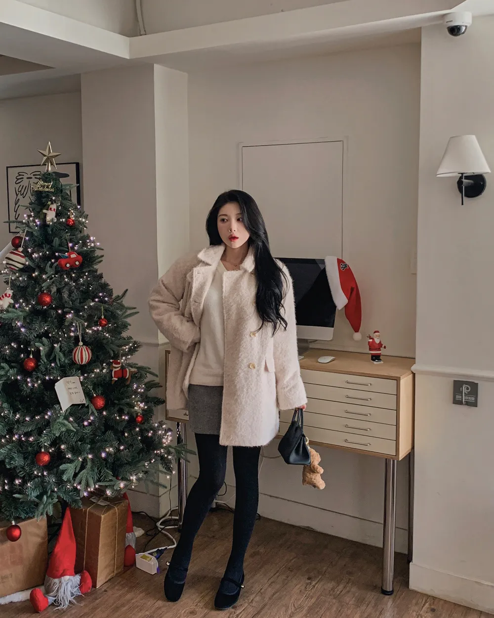 코트 모델 착용 이미지-S1L117