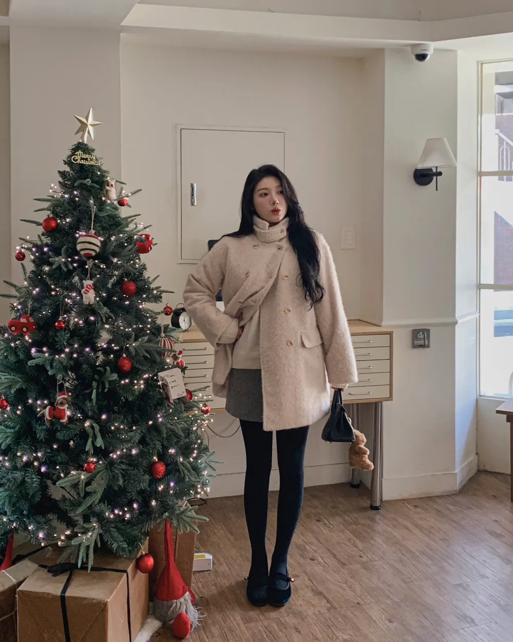 코트 모델 착용 이미지-S1L121