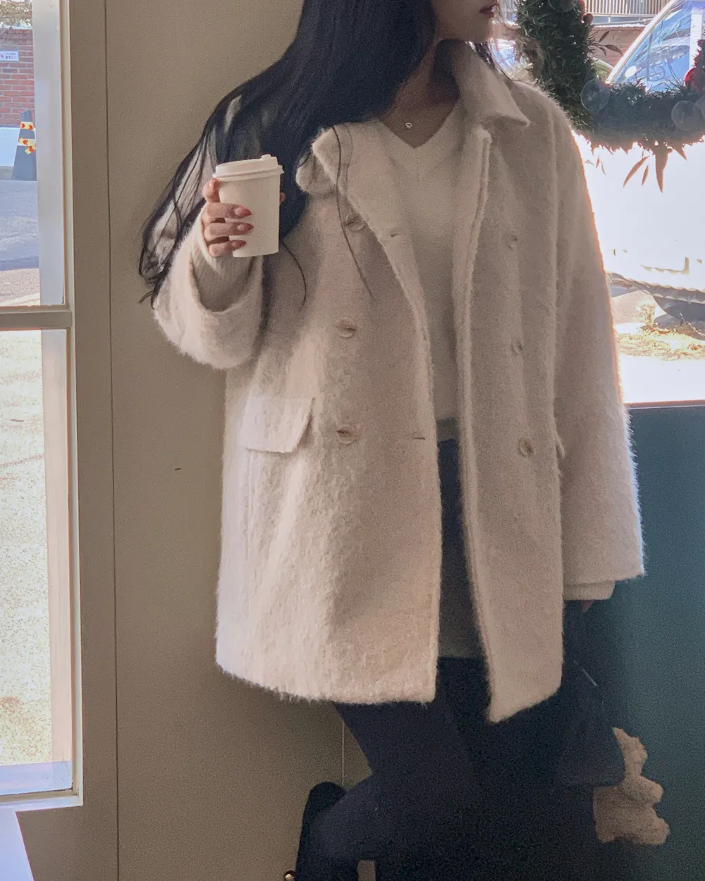 코트 모델 착용 이미지-S1L131