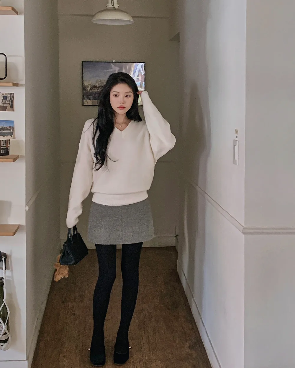 코트 모델 착용 이미지-S1L103