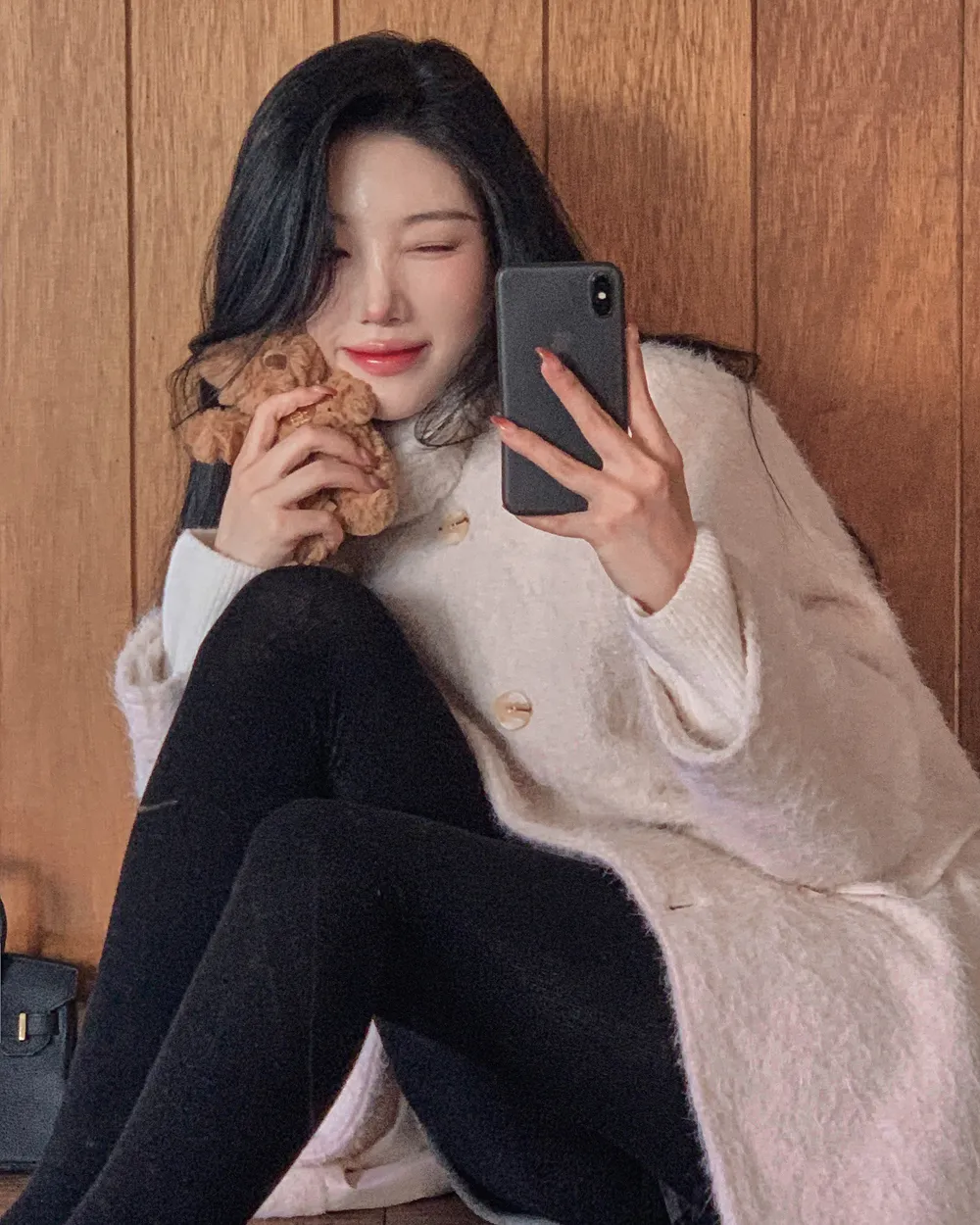 코트 모델 착용 이미지-S1L112