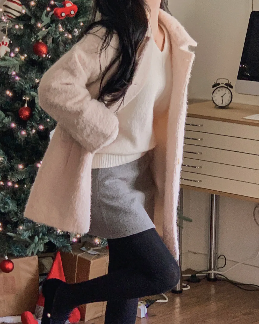 코트 모델 착용 이미지-S1L133